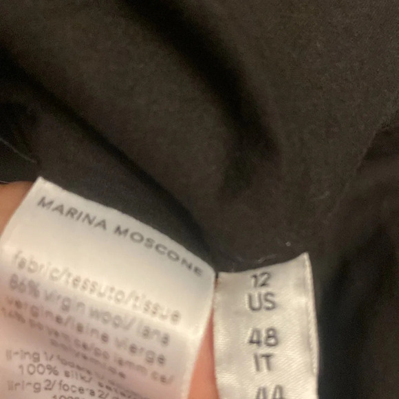 Marina Moscone Cutaway Wool Maxi Dress Sz 12 - Picture 4 of 6